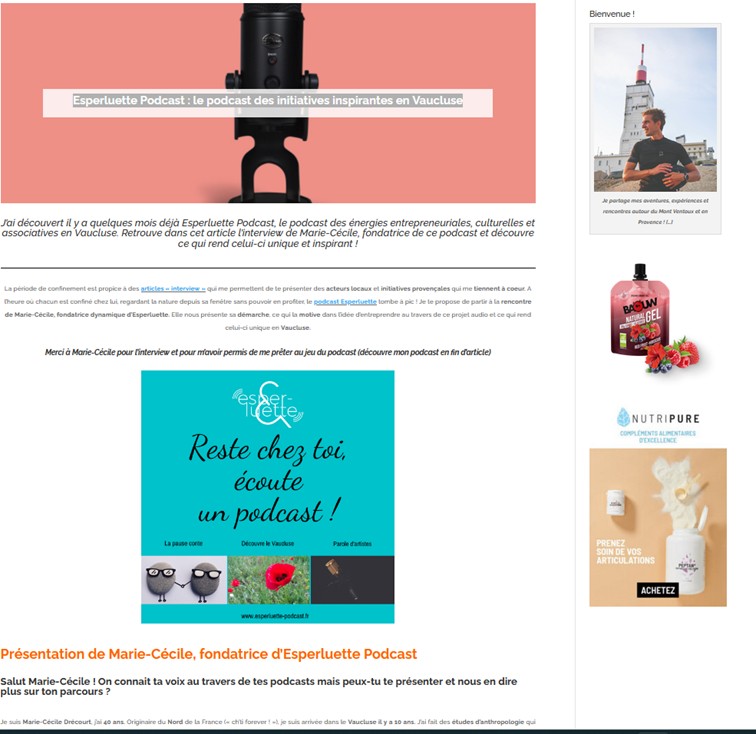 Esperluette, le podcast des initiatives inspirantes en Vaucluse
adventuresinprovence.fr - 2020